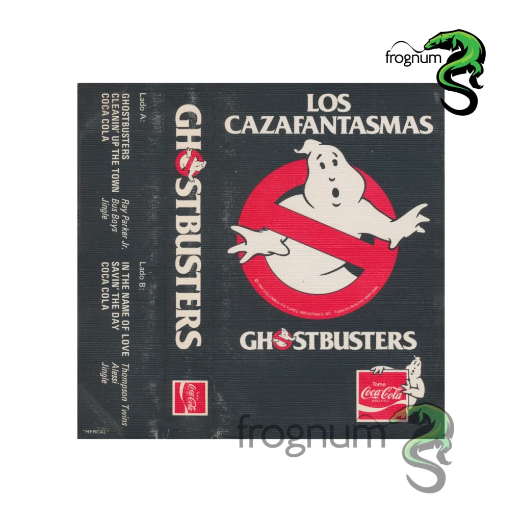 carátula cassette de los cazafantasmas de coca cola chile