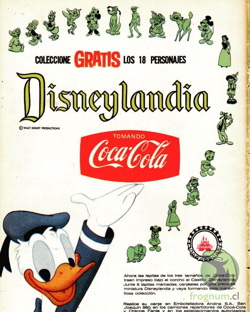 disney coca cola chile 1962 figuras plásticas