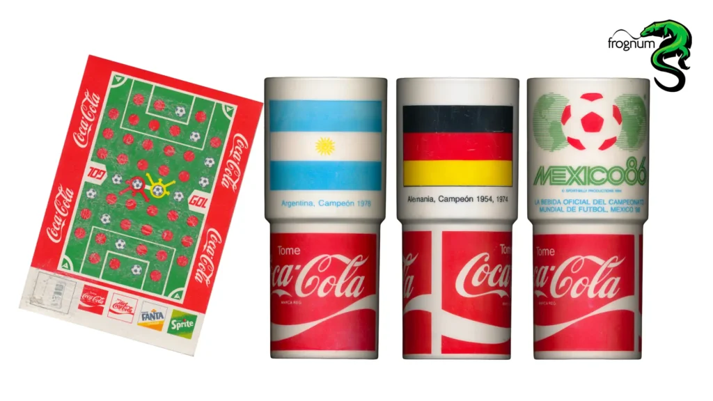 vasos de la promoción gol y gol de Coca Cola y México 86 en Chile
